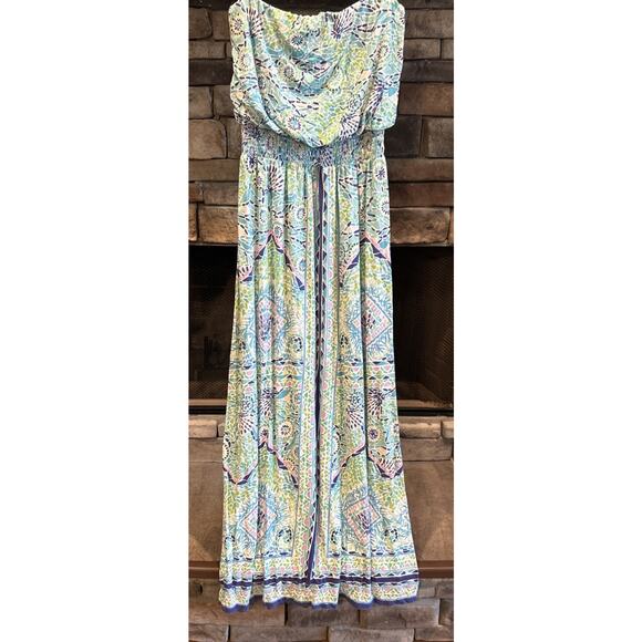 Women’s LILLY PULITZER Open Waters Maxi Strapless Dress Size M *A8 - Picture 1 of 4
